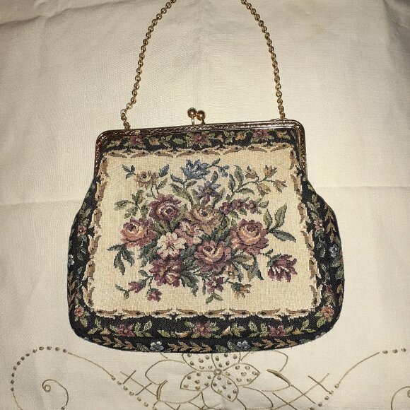 Vintige Tapestry Purse Petit Point Look - Picture 1 of 3